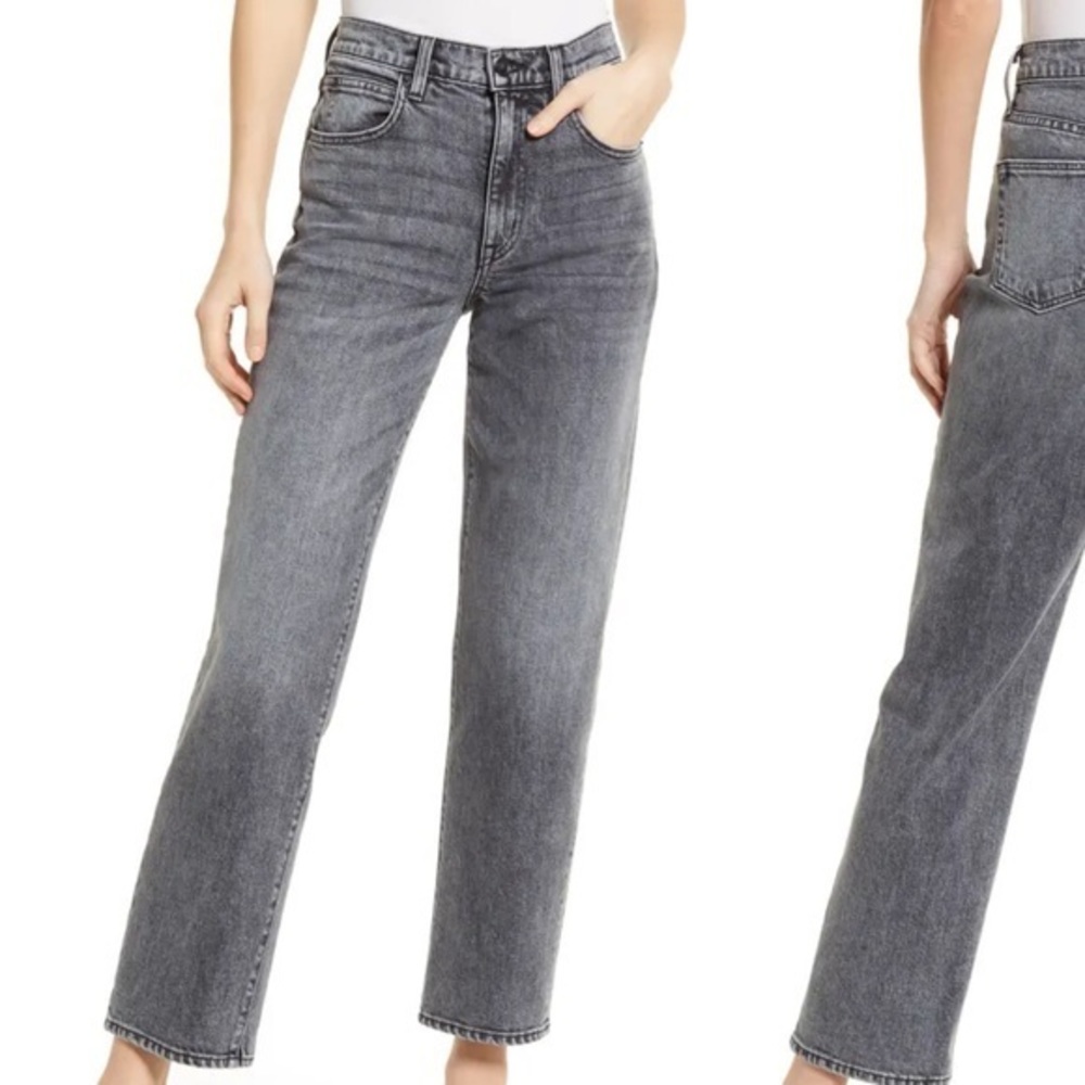 SLVRLAKE Sophie High Rise Straight Jeans Silver Moon Cropped Dark Women’s 28